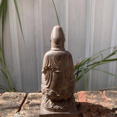 White Kynam Agarwood "Lotus & Vase" Guanyin Sculpture