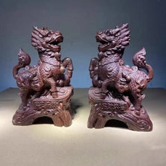 Agarwood "Kylin" Auspicious Beast Sculpture
