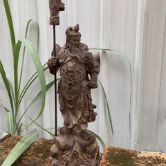 Agarwood "Standing Blade" Guan Yu Sculpture