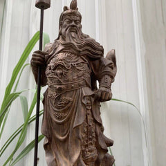 Agarwood "Standing Blade" Guan Yu Sculpture