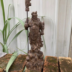 Agarwood "Standing Blade" Guan Yu Sculpture