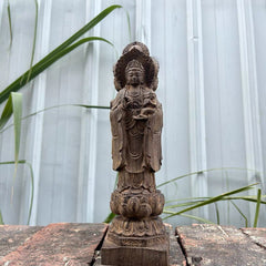 Agarwood "Wish-Fulfilling" Guanyin Sculpture
