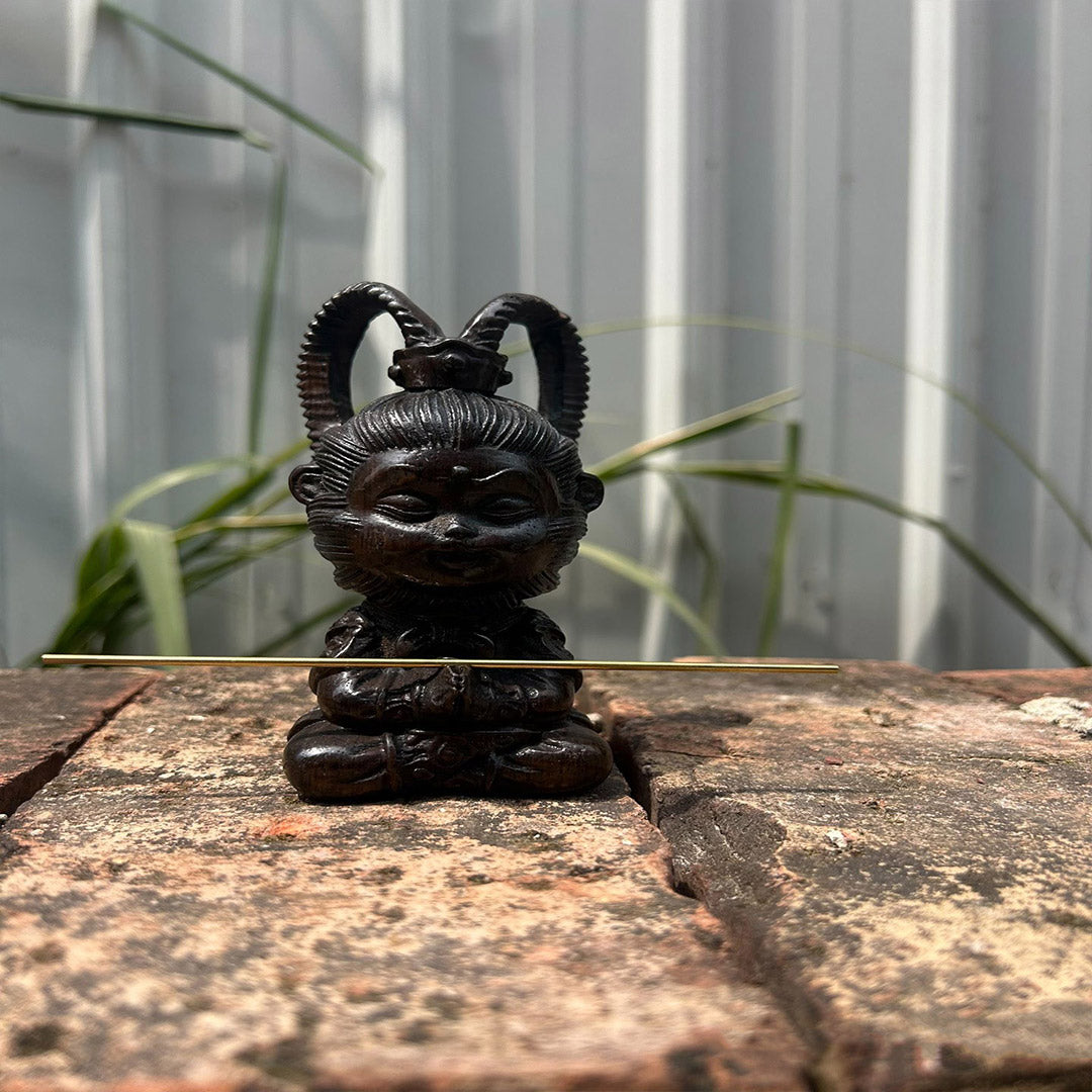 White Kynam Agarwood "Braided Monkey King" Sculpture