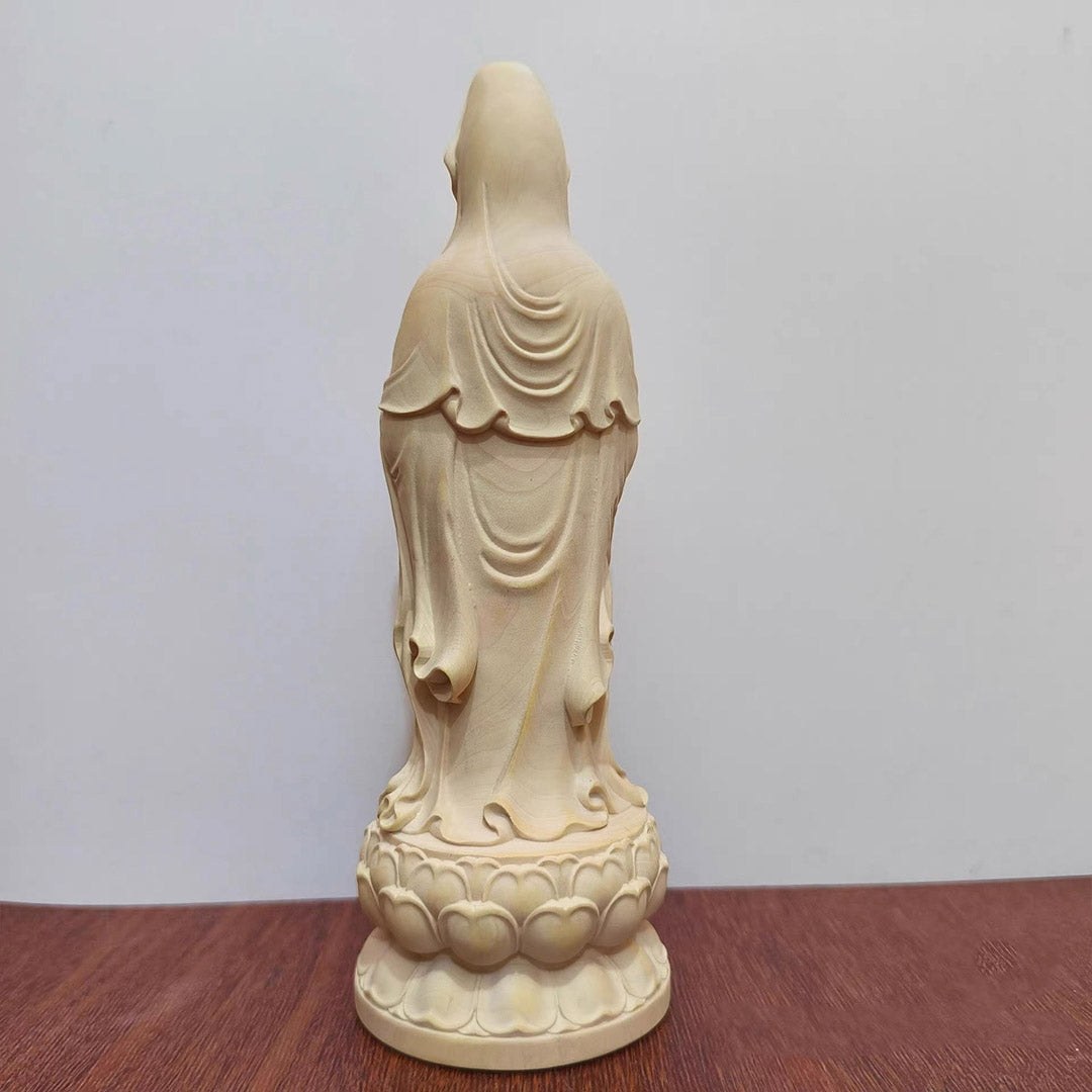 Boxwood Guanyin Sculpture