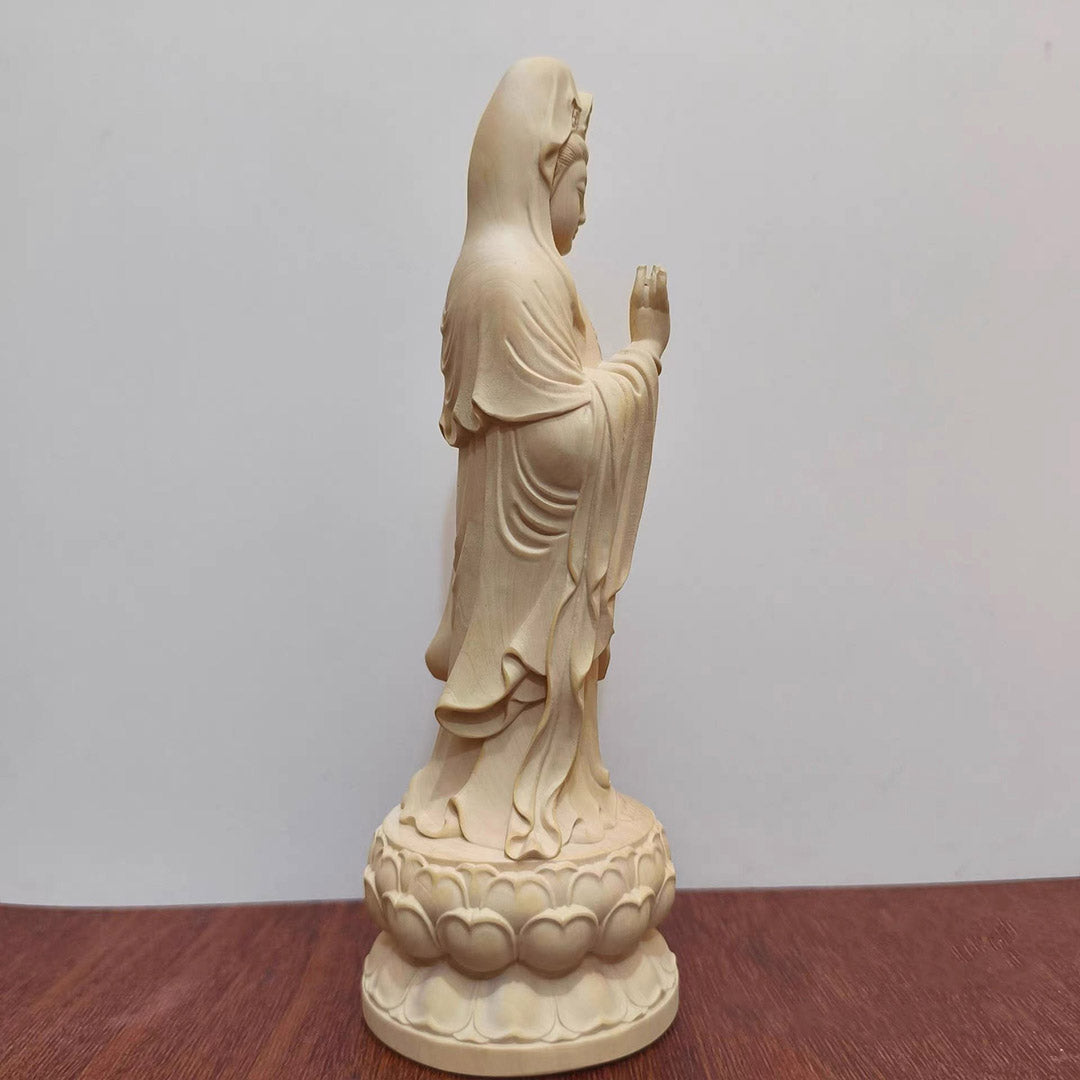 Boxwood Guanyin Sculpture