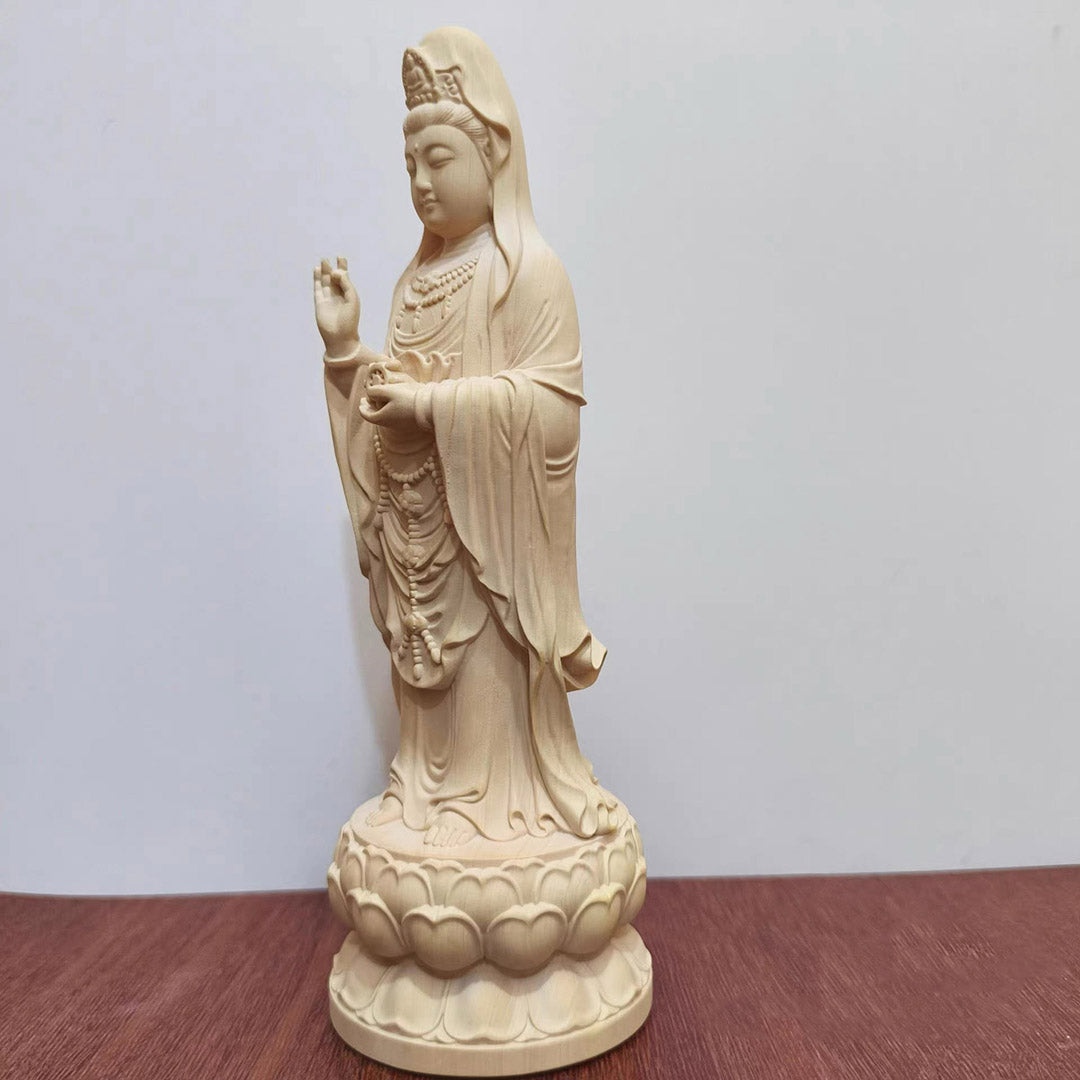 Boxwood Guanyin Sculpture