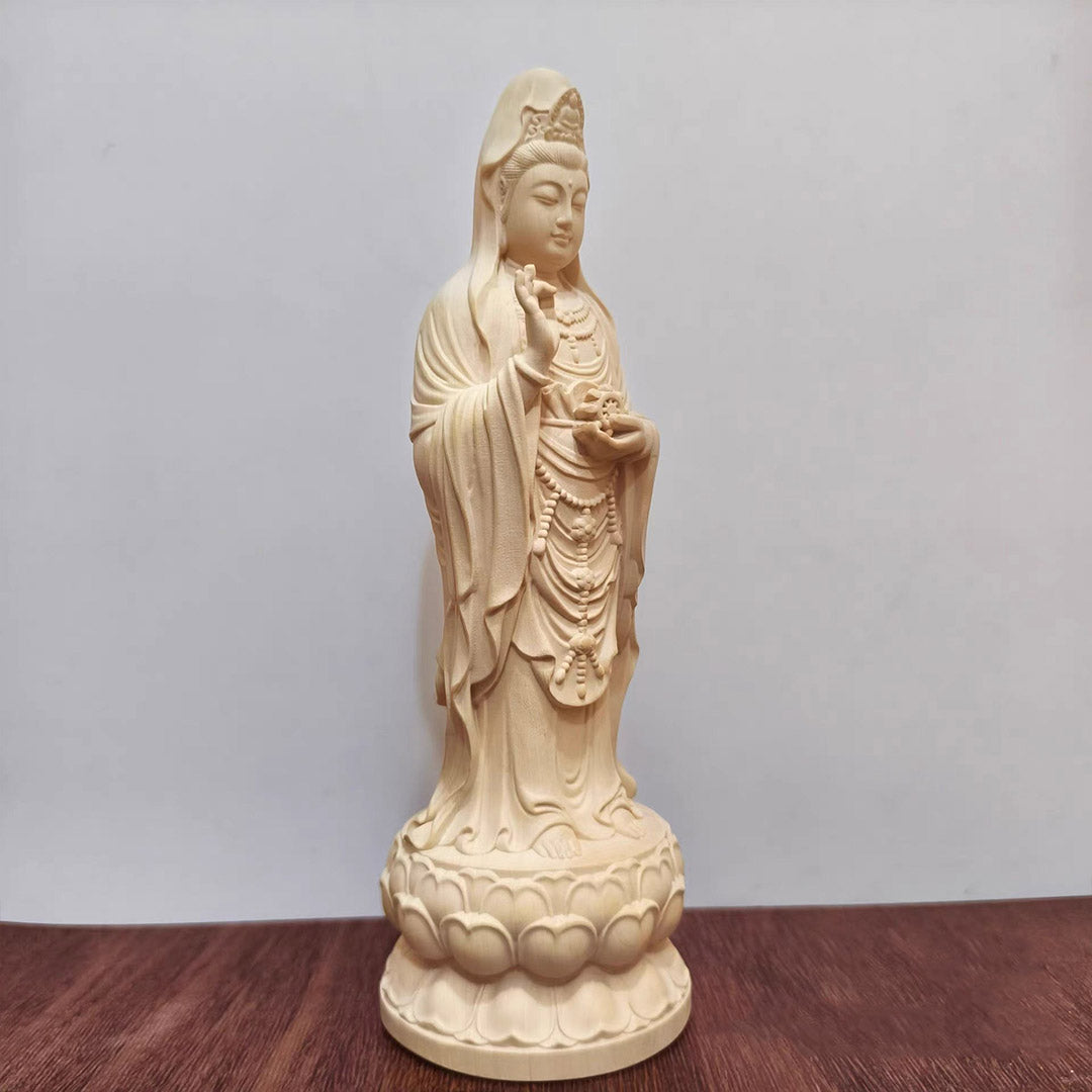 Boxwood Guanyin Sculpture