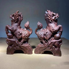 Agarwood "Kylin" Auspicious Beast Sculpture