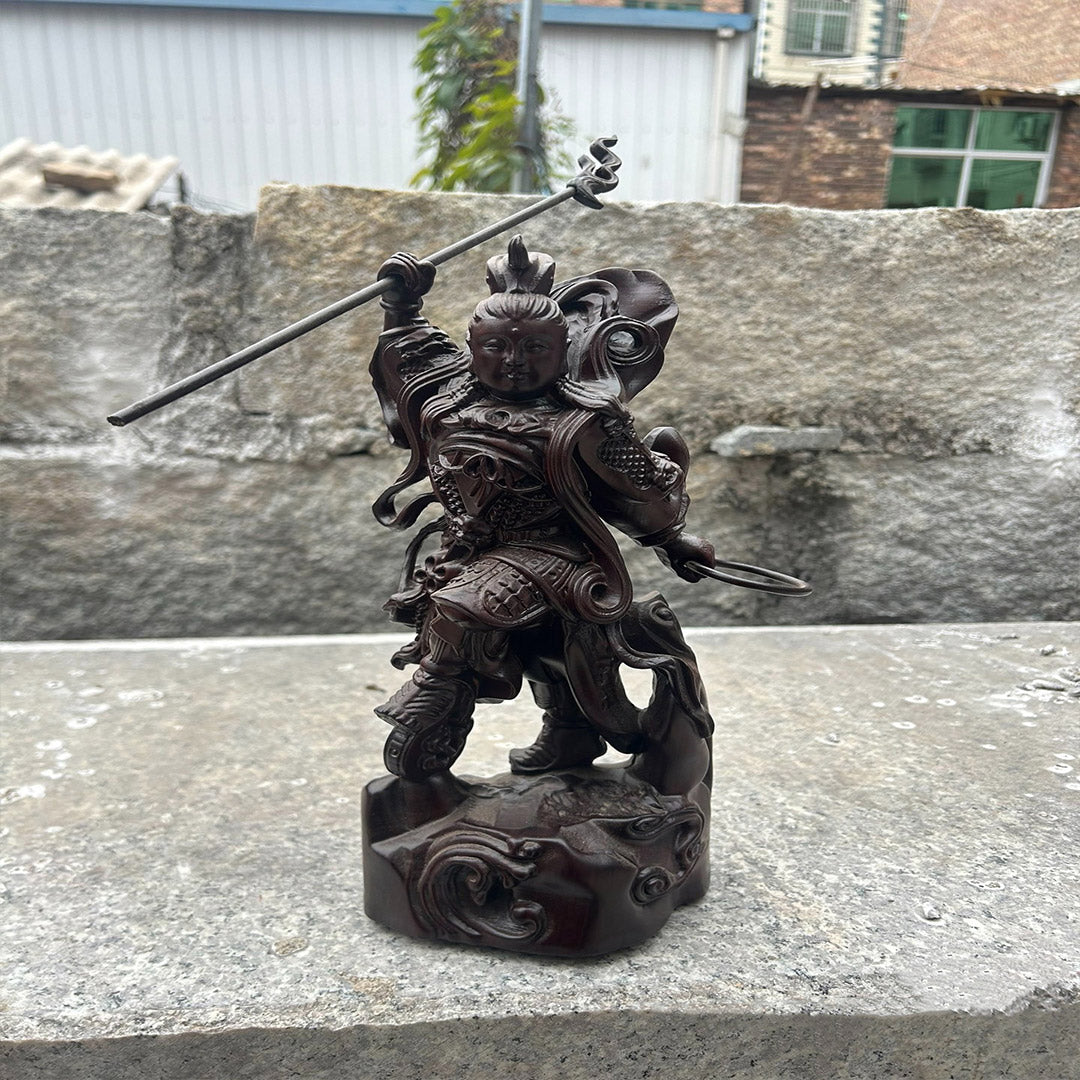 Ebony Wind-fire wheels Deity Statue Ornament