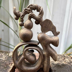 White Kynam Agarwood "Fu" Gourd Ornament