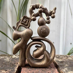White Kynam Agarwood "Fu" Gourd Ornament