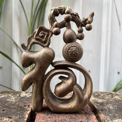 White Kynam Agarwood "Fu" Gourd Ornament