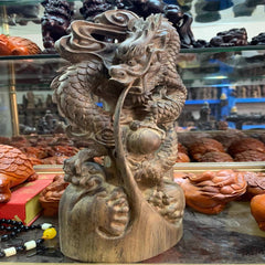 Monolithic Agarwood Dragon Sculpture