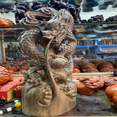 Monolithic Agarwood Dragon Sculpture
