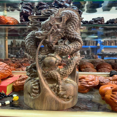 Monolithic Agarwood Dragon Sculpture