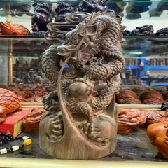 Monolithic Agarwood Dragon Sculpture