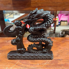 Ebony Fortune Dragon Sculpture