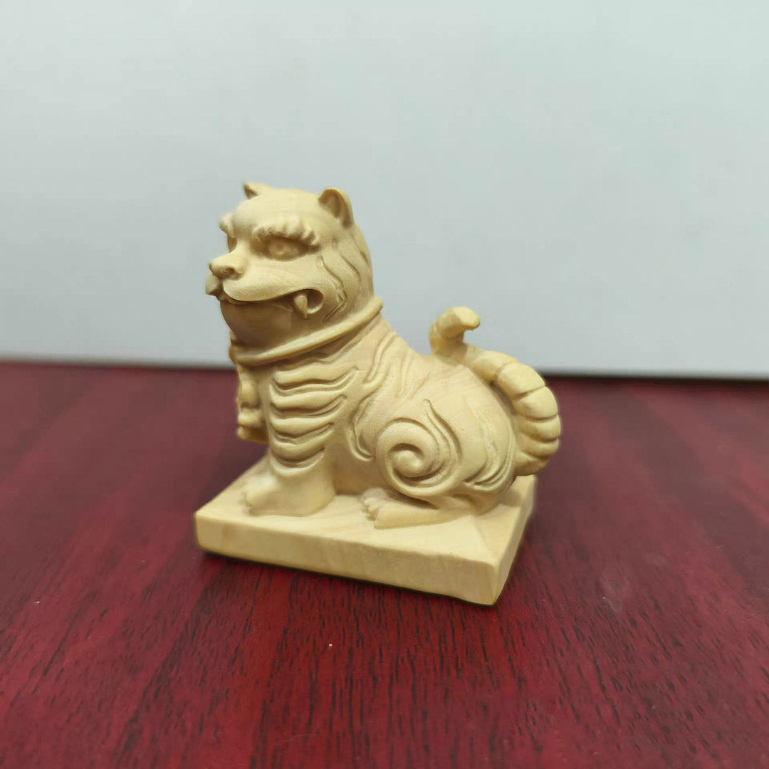 Boxwood "Tiger Lord" Sculpture