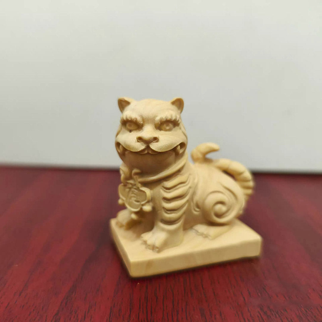 Boxwood "Tiger Lord" Sculpture