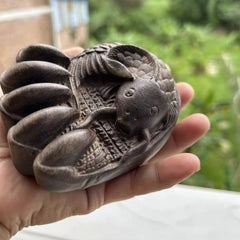 White Kynam Agarwood Carved Bear Paw Sculpture