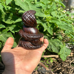 Ebony "Fortune Serpent" Sculpture