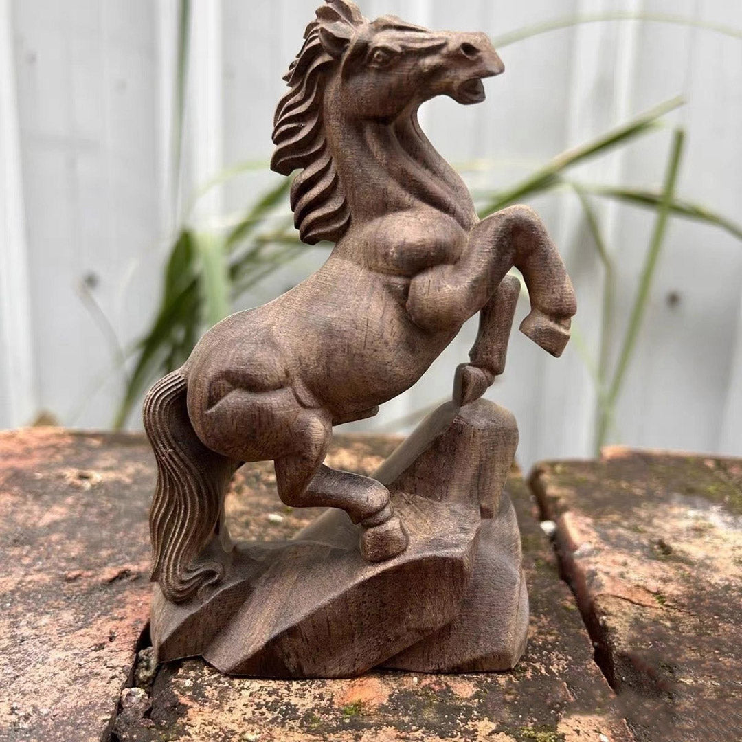 Agarwood "Horse of Success" Sculpture