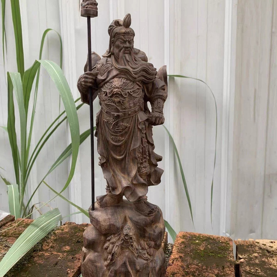 Agarwood "Standing Blade" Guan Yu Sculpture