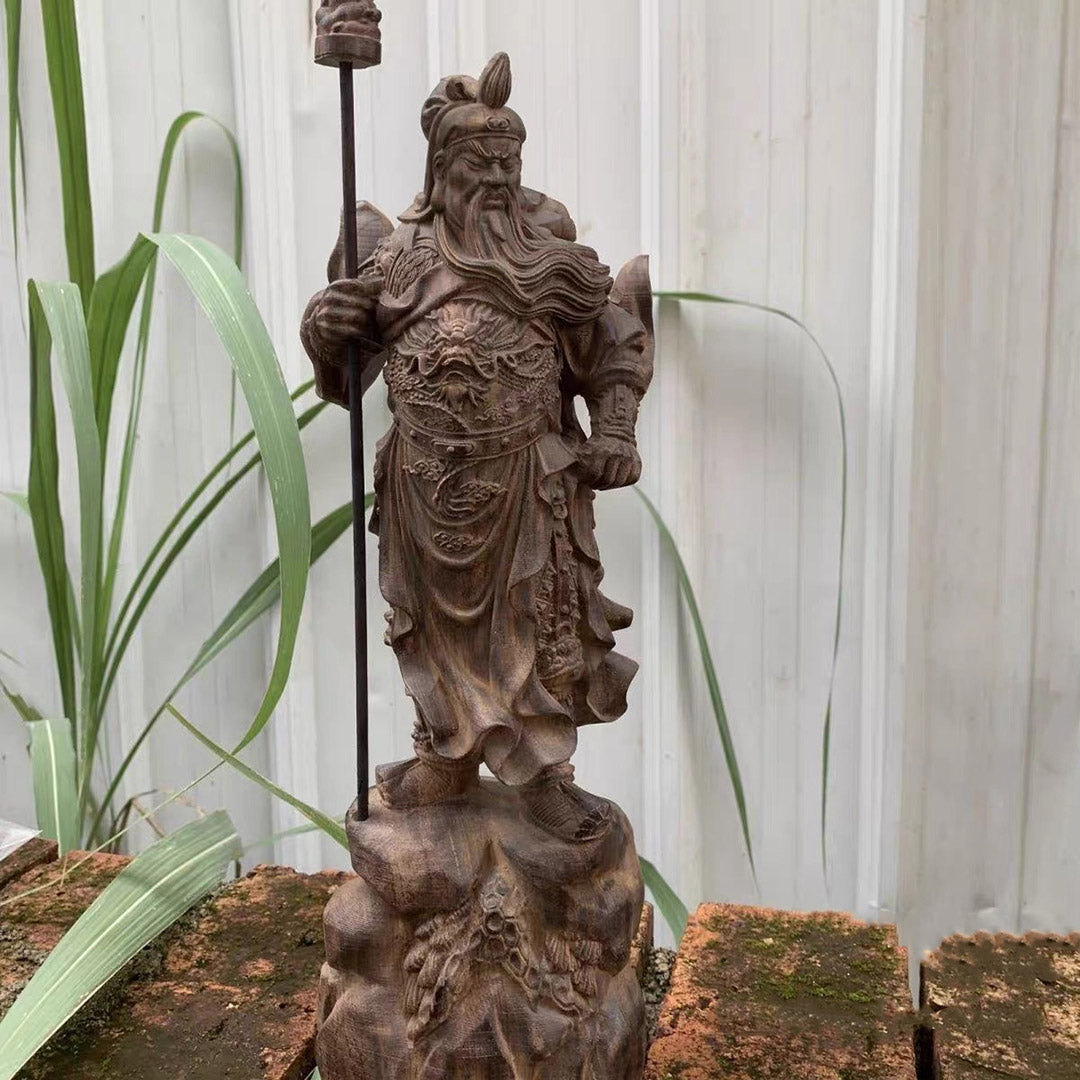 Agarwood "Standing Blade" Guan Yu Sculpture