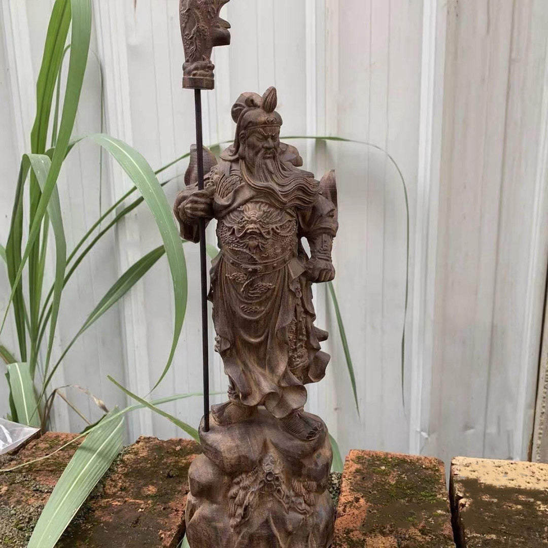 Agarwood "Standing Blade" Guan Yu Sculpture