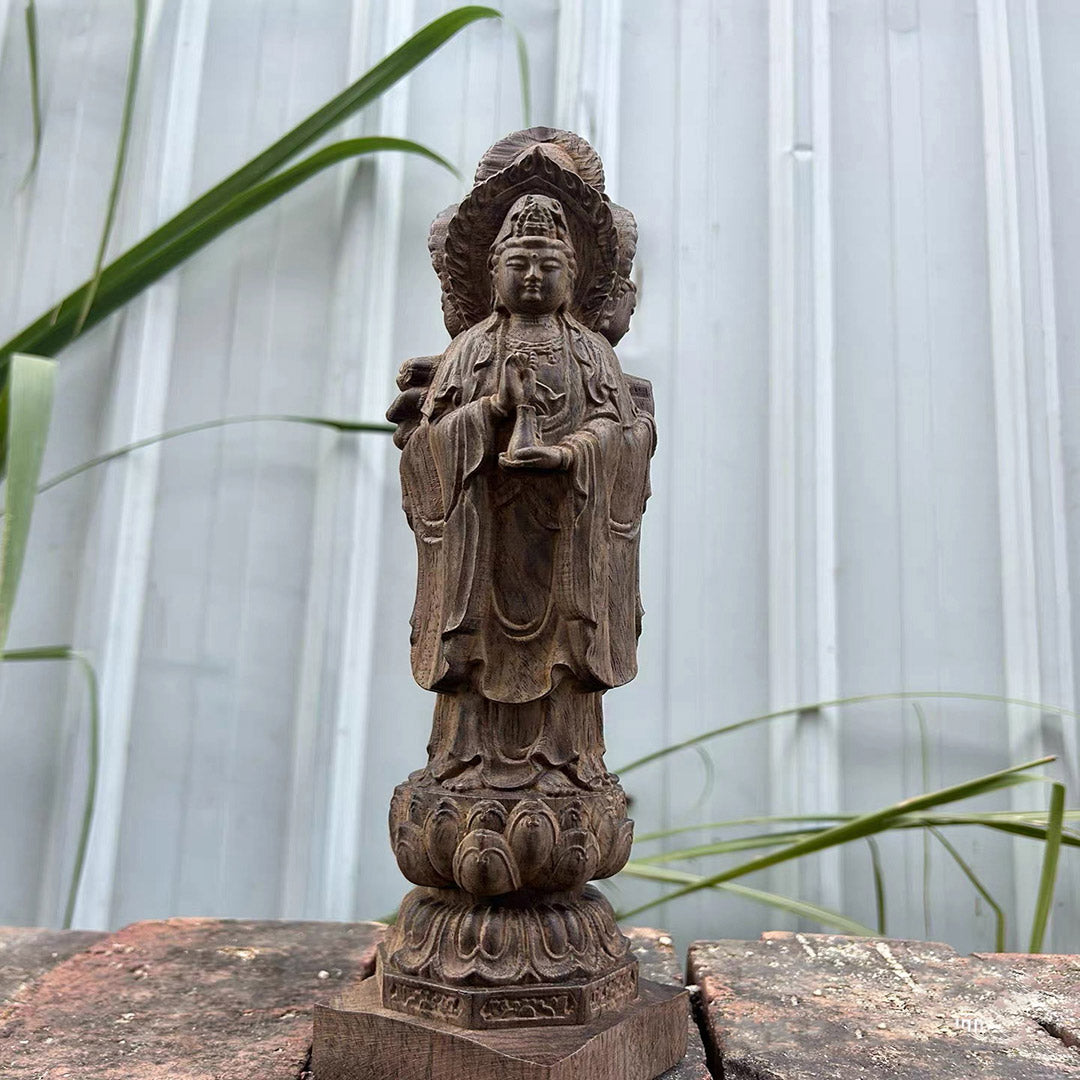 Agarwood "Wish-Fulfilling" Guanyin Sculpture