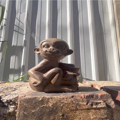 Agarwood "Golden Monkey Offering Peach" Sculpture